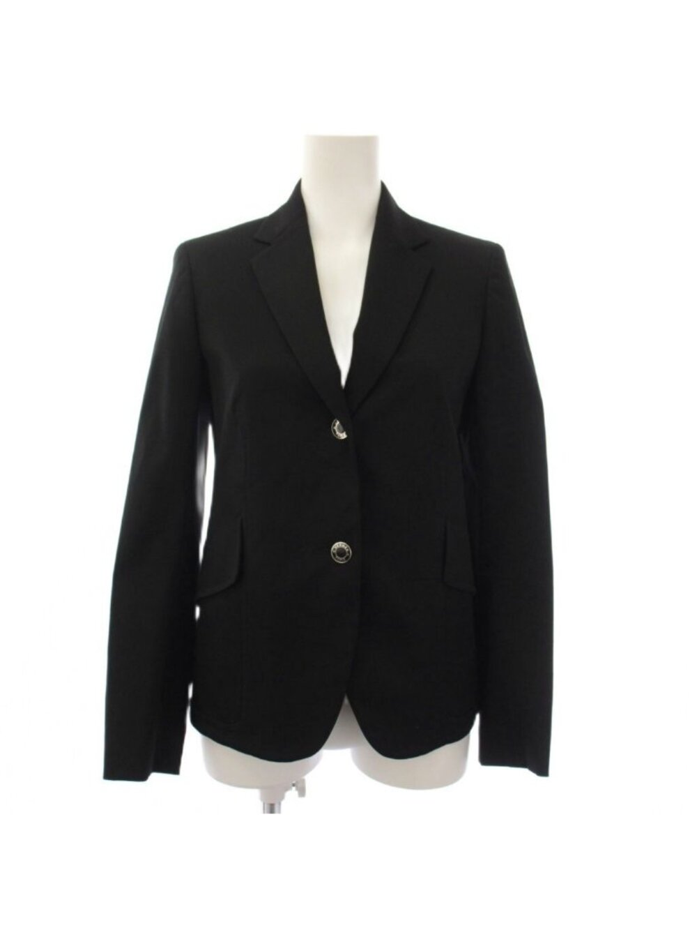 Hermes Tailored Jacket Sellier Buttons Cotton Black 34